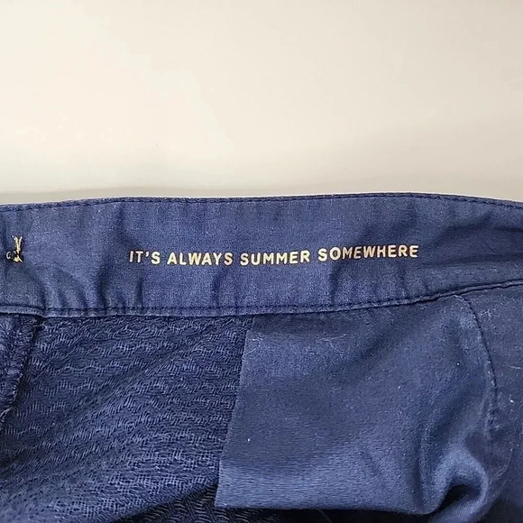 Lilly Pulitzer Buttercup Short 8 Navy Blue‎ Scalloped Coastal Resort Flat Front - Picture 10 of 13